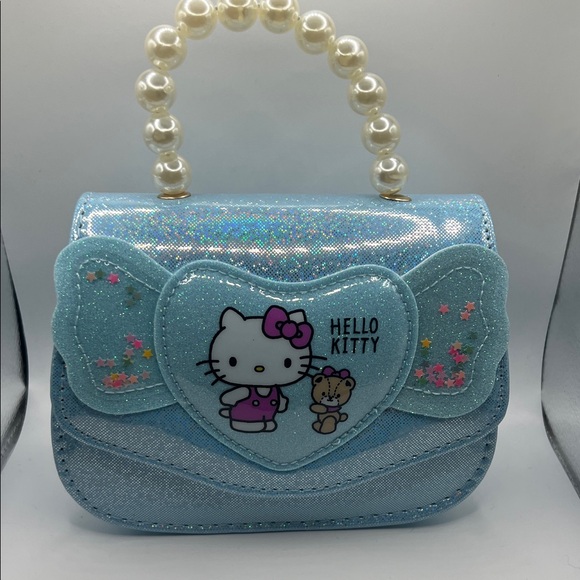 Hello Kitty Handbags - 836. Hello Kitty Blue Glitter Handbag